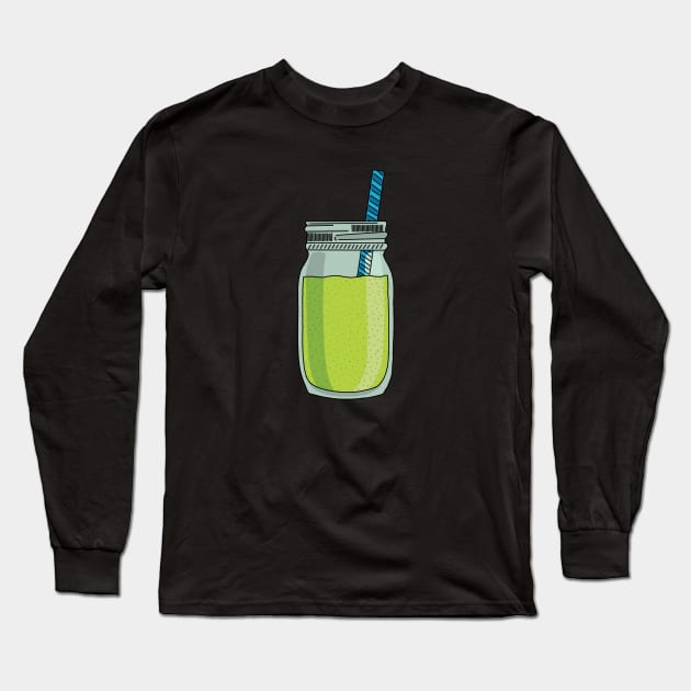 Green smoothie sticker Long Sleeve T-Shirt by NicoleHarvey